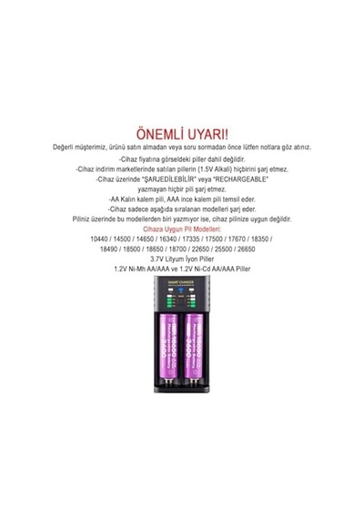 Greentech Akıllı Pil Şarj Cihazı Lityum Iyon + Ni Mh + Ni Cd Piller/gt-bc06