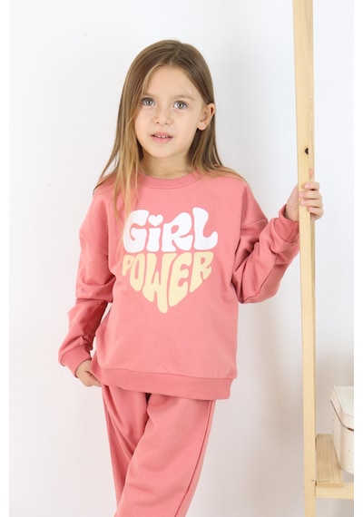 Miababy Girlpower Baskılı Takım Pudra