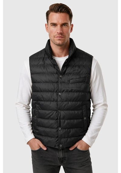 Rizzup Erkek Slim Fit Su Ve Rüzgar Geçirmez Siyah Şişme Yelek Dik Yaka Çıtçıtlı 2701708
