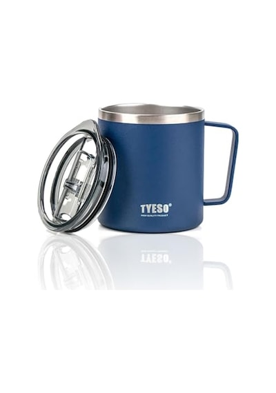 Silviya Mug Vakumlu Paslanmaz Çift Duvarlı Termal Kapaklı 400ml Mavi Diğer