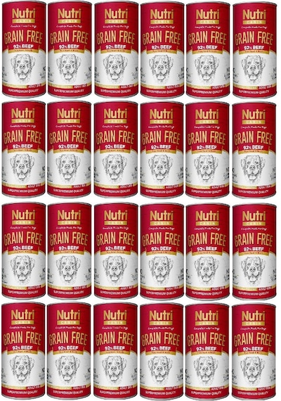 Nutri Canin Sığır Biftek Etli Tahılsız Yetişkin Köpek Konservesi 400 G 24 Adet