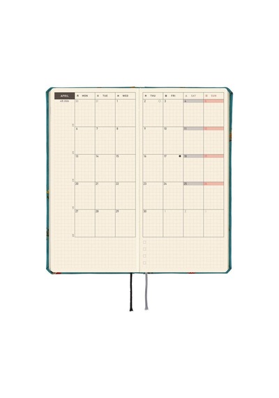 Hobonichi Ajanda Techo Weeks - Japanese - Bow & Tie: In The Forest - 2026 Jan Start Mavi