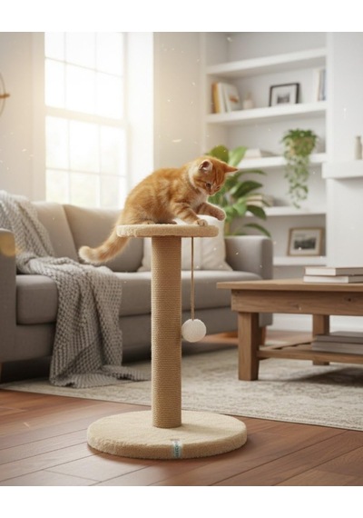 Pet Stepli Kedi Tırmalama Tahtası Bej