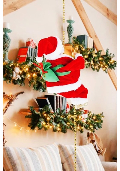 Beysüs Yılbaşı Süsü Tırmanan Noel Baba Müzikli Hareketli Zincirli Dekor Diğer