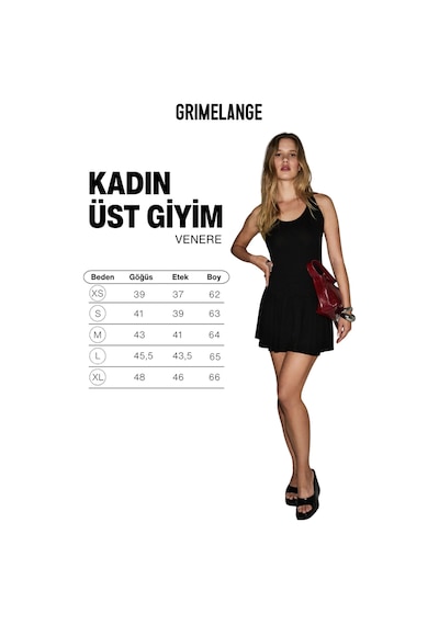 Grımelange Venere Kadın Yumuşak Ve Esnek Kumaşlı Halter Yakalı Mini Siyah Elbise