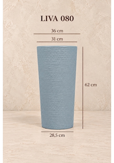 Bostann Dekoratif Saksı - Lıva 080 - 50l - Gri
