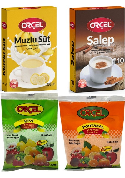 Orçel Salep 200 G+Muzlu Süt 200 G+Kivi 300 G + Portakal 300 G