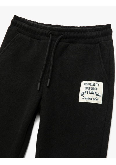 Koton Cep Detaylı Beli Lastikli Jogger Eşofman Altı Siyah 7wkb40022tk