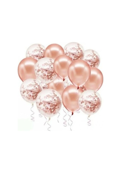 Rose Gold Konfetili Balon Seti 20 Adet