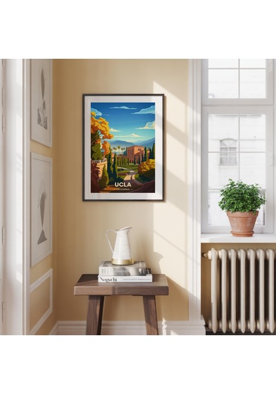 Ucla Seyahat Posteri: Vintage Tarzı Suluboya Sanat Baskısı