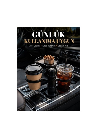 Araç İçi Bardaklık Organizeri Çok Amaçlı İçecek Ve Eşya Tutucu - Hs08376358-2644