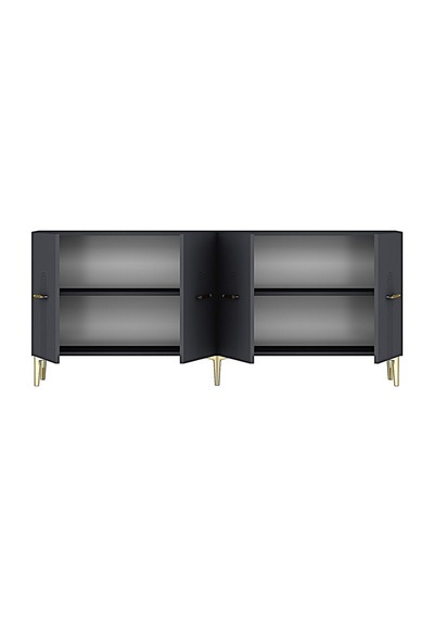 Ka1808ag İda Konsol ,tv Sehpası Antrasit-gold 180cm