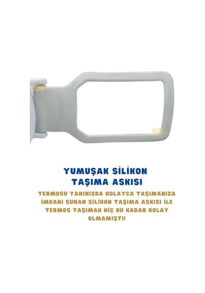 650ml Lisanslı Çift Katlı Paslanmaz Çelik Termos 8 Saat Sıcak Soğuk Hediye Kutulu Beyaz 50 x 22