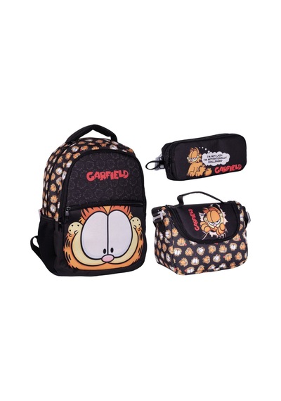 Garfield Okul Çantası Beslenme Çantası Ve Kalem Çantası Seti Çok Renkli