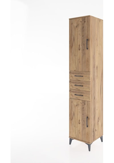 Hyperion Dolap 4 Raflı 3 Çekmeceli 2 Kapaklı 44x44x221 Çam-çam Çam