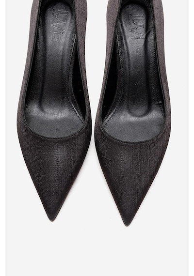 Luvishoes Velmıra Siyah Saten Kadın Topuklu Ayakkabı