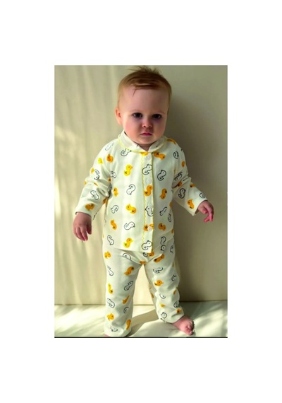 Veramoni Düğmeli İkili Bebek Pijama Takımı Sarı