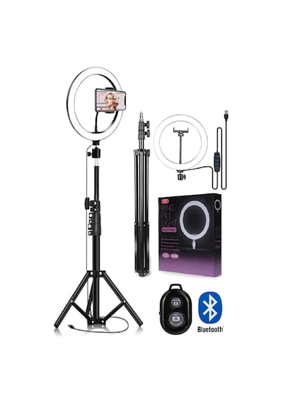 Reing Fill Light Led Işıklı Tripod 10 Inç Halka Youtuber Tiktok Makyaj Işığı Ayaklı 10 Inç