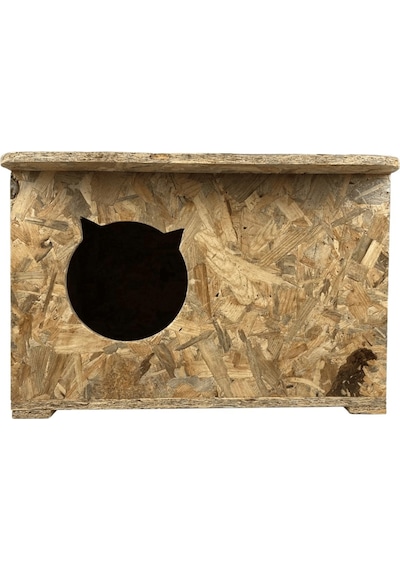 Reyo Yetişkin ve Yavru Kedi Evi İç ve Dış Mekana Uygun Kedi Evi Sokak Kedileri İçin Yuva Kedi Barınağı 50 x 35 x 30 CM CAT19
