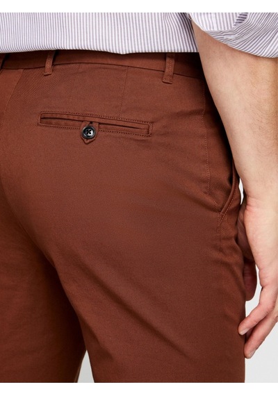Sisley Slim Fit Esnek Chino Pantolon Erkek Kahverengi Pantolon - 323a4aıhsf021