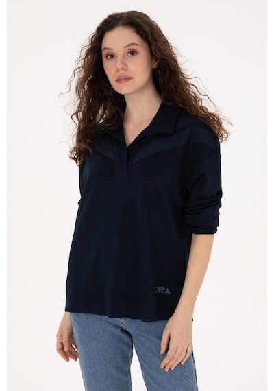 U.S. Polo Assn. Kadın Lacivert Polo Yaka Sweatshirt 50309082-VR033