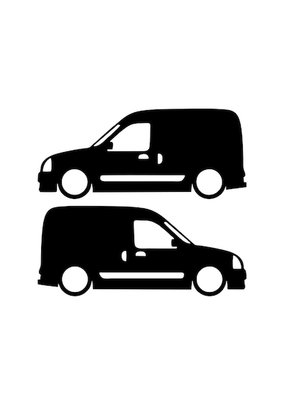 Basık Renault Kangoo Sticker 17x17 Cm Siyah