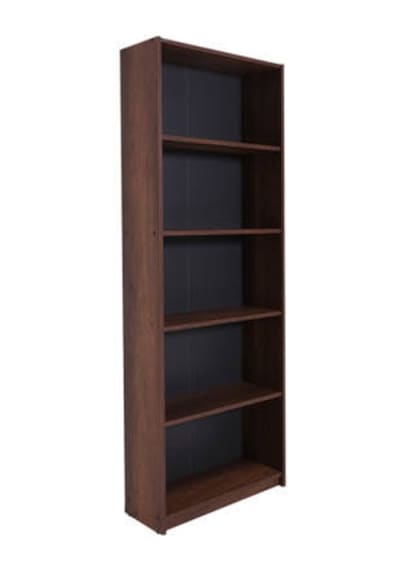 Modern 5 Raflı Kitaplık-koyu Ceviz Oslo Ceviz 64x182x26 Cm