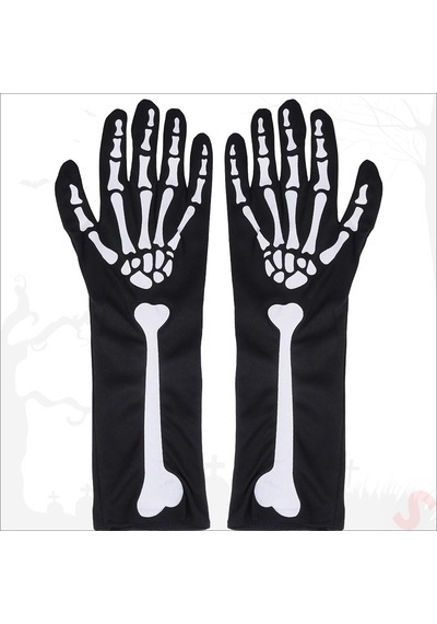 Halloween Kemik Desenli İskelet Eldiven Çifti
