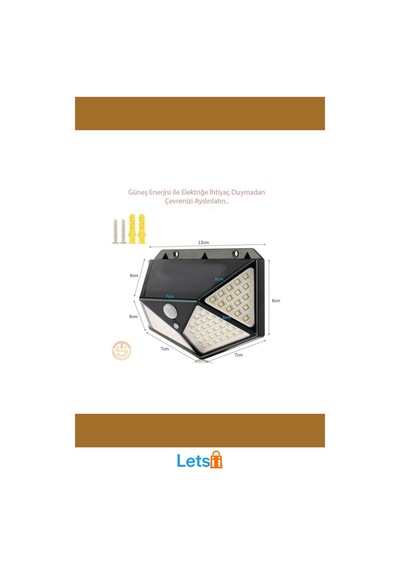 Güneş Enerjili 100 Ledli Bahçe Aydınlatma Lambası Çok Renkli