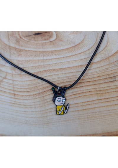 Rick And Morty Kolye Unisex Suni Deri İpli Kolye PYTKKOLYE153 Mavi
