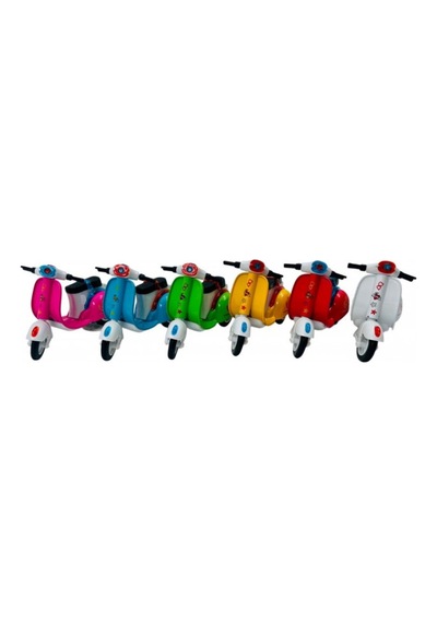 Diecast Metal Gövdeli Çek Bırak Oyuncak Scooter Klasik Motor 11 Cm Çok Renkli