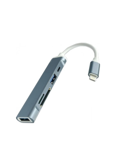 More Tr Ally S-503 5In1 Lightning To Usb + Sd Kart Hub Adaptör Ç-Füme