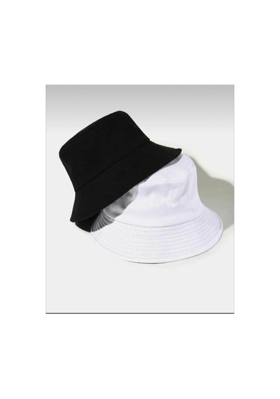 Caxis Unisex Bucket Balıkçı Şapka 2'li Takım Siyah Beyaz