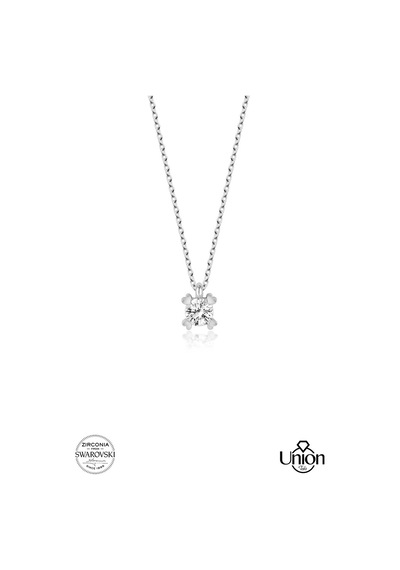 Union Swarovski Zirconia Kadın Pırlanta Montür Gümüş Kolye (550095093)