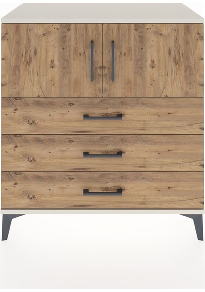 Hyperion Şifonyer Tek Raflı 3 Çekmeceli 2 Kapaklı 88x44x96 Aytaşı-çam Aytası