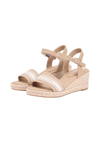 Tommy Hilfiger Kadın Mid Wedge Espadrille Webbing Sandalet Fw0fw09230rbc-16138 Haki