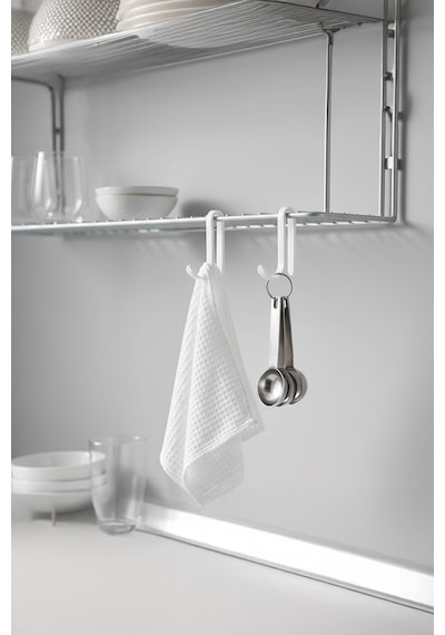 4 Adet Plastik Kanca Askı Metal Banyo Mutfak Rafları Için Beyaz Beyaz