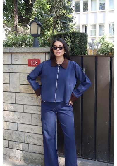Kechi Woman Gabardin Kumaş Pantolon Lacivert