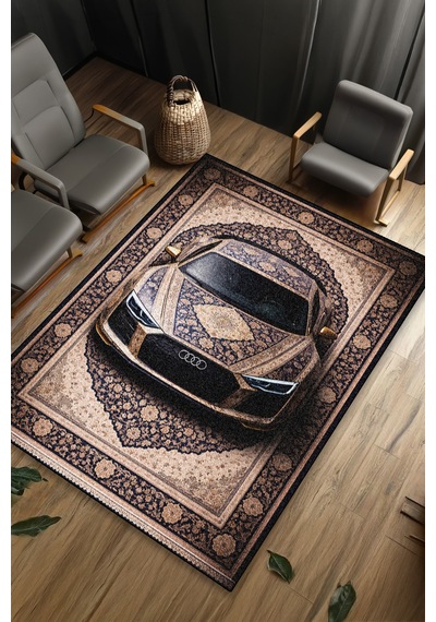 Audi R8 Araba Desenli Halı Dijital Baskı Yıkanabilir Kaymaz Taban Leke Tutmaz Çok Renkli8