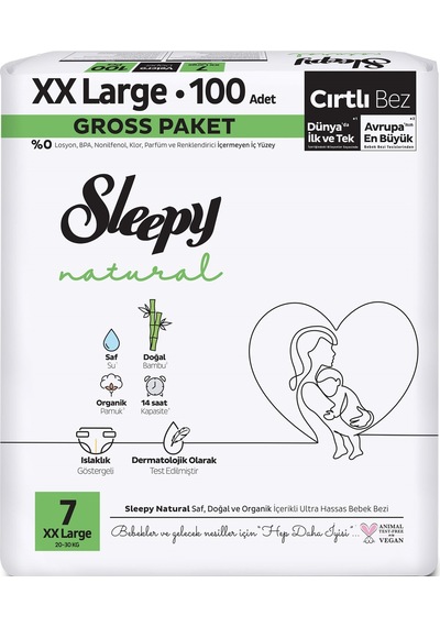 Sleepy Bebekbezi Naturalbeden:7 20-30kg Xx Large 200adet 2pk 10 2'li