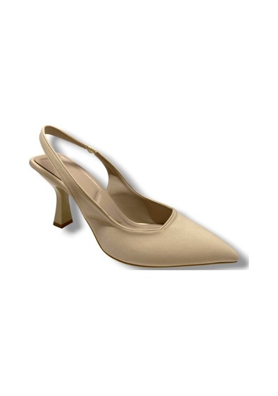 C-shoes 809-25 Arkası Açık Kısa Topuk Kadın Ayakkabı Krem