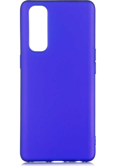 Ekılıf - Oppo Reno 4 Pro 4g Uyumlu Kılıf Mat Soft Premier Silikon Kapak - Saks Mavi