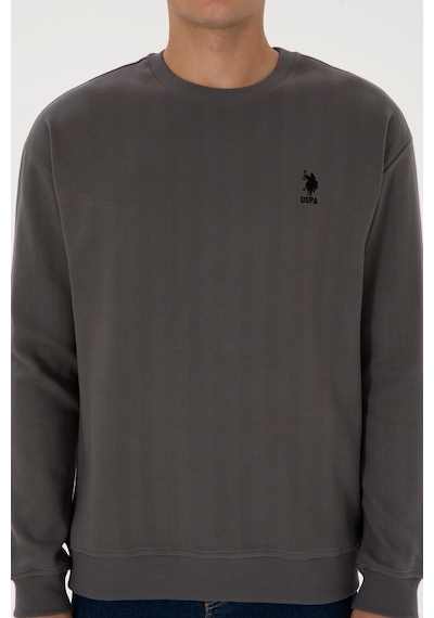 U.S. Polo Assn. Erkek Comfort Fit Bisiklet Yaka Antrasit Sweatshirt 50317050-VR006