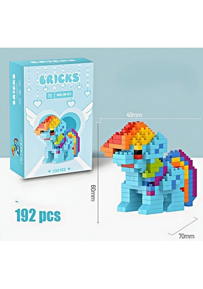 Brıcks Rainbow Dash & Applejack Pony Yapı Blok Seti 2 Li Mini Brick Pony Figür Koleksiyon Oyuncak