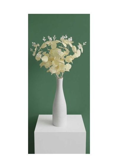 Yapay Exclusive Okaliptüs Krem Beyazı 16 Dallı 47 Cm Beyaz Beyaz