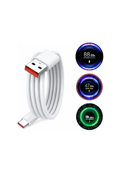 120w Turbo Hızlı Şarj Aleti Type-c Kablolu 6a Usb Şarj Adaptörü Xiaomi Poco Redmi Uyumlu