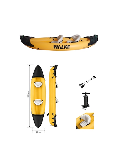 Walke Premium 2 Kişilik Pompa Kürek Dahil Şişme Kano 321 X 88 Cm 15101