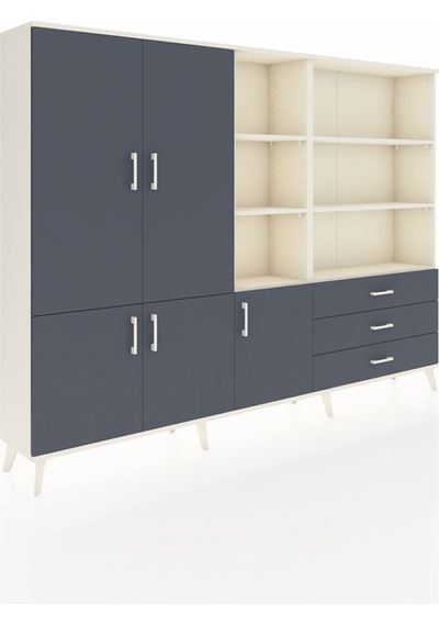 Arges Dolap 11 Raflı 3 Çekmeceli 5 Kapaklı 220x30x163 Aytaşı-antrasit Antrasıt - Aytası Arges Dolap 11 Raflı 3 Çekmeceli 5 Kapaklı 220x30x163 Aytaşı-antrasit Antrasıt - Aytası