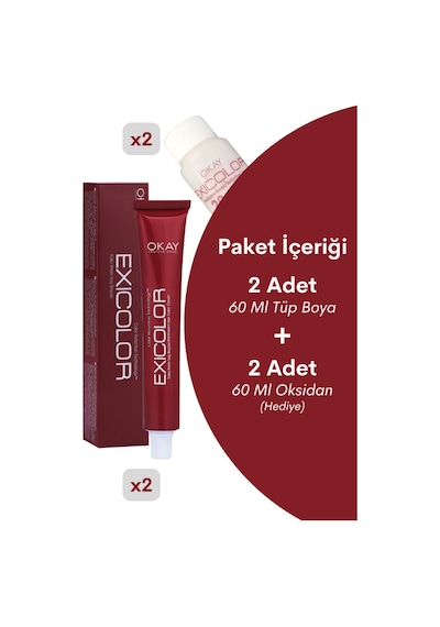 Exicolor Saç Boyası Tüp 60 Ml 5.73 Yoğun Kahve Altın 2 Adet Oksidan Hediyeli 4'lü Set