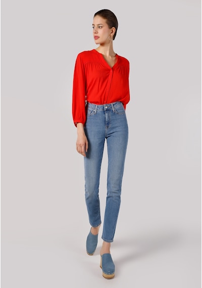 Colins 703 Carla Slim Fit Normal Bel Düz Paça Mavi Kadın Jean Pantolon Cl1058577 Denim